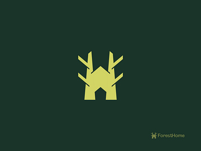 ForestHome - Logo, Logo design brand identity branding business logo creative forest graphic design home house icon logo brand logo design logo guru logo maker logo type logos mark minimalist symbol tree