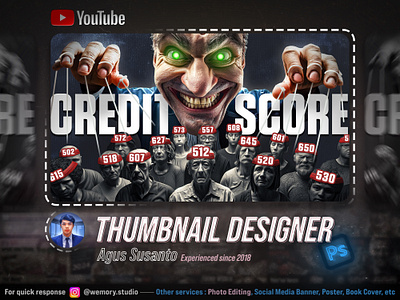 Thumbnail Design - CreditScore1 design graphic design manipulation photo editing photoshop thumbnail youtube thumbnail