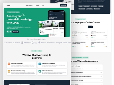 Online Course Landing Page course course landing page course website desktop graphic design landing page learning learning web learning website ui ui design ui ux design ux website