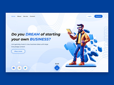 Dream Business - world class web service for new business users 3d amandesigner animation branding creative creative design creativity design dream business figmadesign graphic design illustration logo motion graphics ui ux