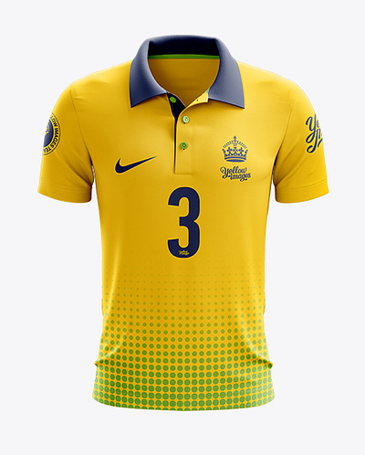 Free Download Soccer Polo T-Shirt Mockup - Front View branding mockup mockup psd