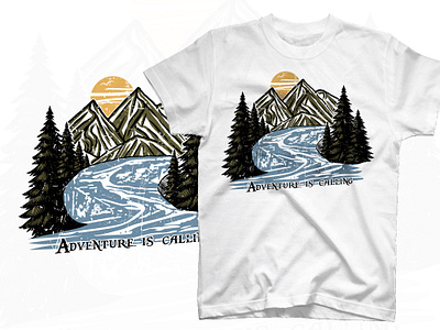 Adventure is calling mountain vector art t shirt design silhouette