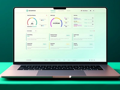 My Credit Score - UI UX Design for Financial Dashboard admin dashboard admin ui analytics credit score dashboard dashboard design dashboard ui finance financial fintech gradient loan mortgage platform product design saas ui ui ux ui ux design web design