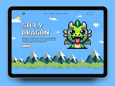 Silly Dragon - Meme Coin Landing Page Design. blockchain crypto landing page crypto meme dogecoin gaming design gaming meme coin homepage meme coin meme funny meme token memes nft pepe pepe nft pepe rich club pixel design solana solana coin solana meme coin website security