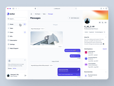 slothUI - World's Laziest Design System - Message Dashboard UIUX chat app chat bubble ui chat dashboard chat dashboard ui chat ui chatting app chatting dashboard chatting ui clean dashboard dashboard design dashboard ui design system messaging dashboard messaging ui minimal modern soft ui ui kit