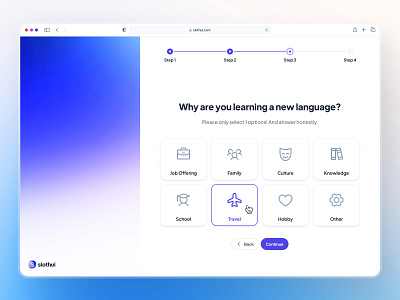 slothUI - Design System for Lazy Gen Z - Onboarding Steps UIUX app design clean dashboard design design system gradient minimal modern onboarding onboarding app onboarding flow onboarding screen onboarding step onboarding ui progress bar ui progress ui purple step ui ui design ui kit web design