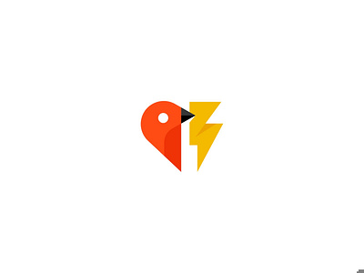 Bird and lightning bird bolt brand branding design elegant flat graphic design illustration lightning logo logo design logodesign logodesigner logotype mark modern sign