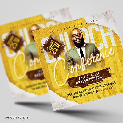 Church Conference Flyer template - PSD advert advertisement bible study branding church conference flyer church design church event church flyer download psd flyer template flyers graphic design photoshop prayer print template psd template social media post template worship