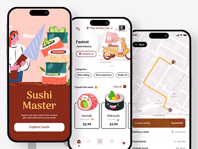 Food app design mobile app app app design food food app modern app restaurant app sushi app ui animation ui design