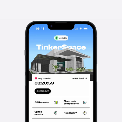 Check-in screen for TinkerSpace animation check in check out motion graphics tinkerhub ui design uidesign weather app