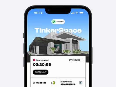 Check-in screen for TinkerSpace animation check in check out motion graphics tinkerhub ui design uidesign weather app