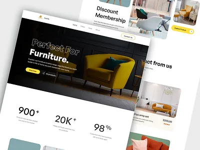 Furniture Landing Page Design ecommerce ecommerce landing page ecommerce website furniture furniture landing page furniture store furniture website uiux design
