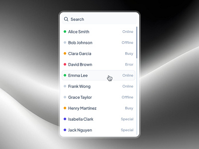 slothUI - World's Laziest Design System - Status Dropdown UIUX black and white clean design system drop down dropdown dropdown input dropdown input ui dropdown interface dropdown ui gradient hover state interface design minimal modern slothui soft status dropdown ui ui design ui kit