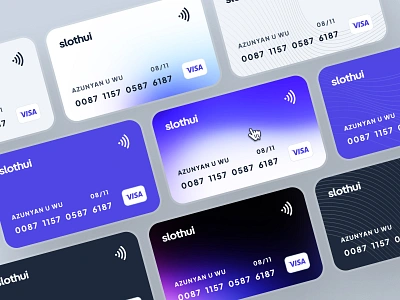 slothUI - World's Laziest Design System - Credit Card Mockup UI card ui clean credit card credit card ui credit cards credit payment ui debit card debit card ui design system mastercard minimal modern payment method ui payment ui slothui soft ui ui design ui kit visa