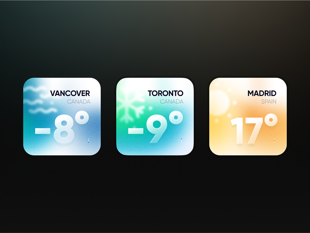 Weather Widgets by Afshin T2Y for Piqo Studio on Dribbble