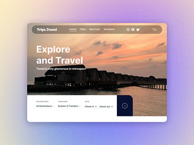 Travel Website Hero UI aesthetics clean design design figma design hero section minimal design travel agency travel site design ui user interface web design website website design