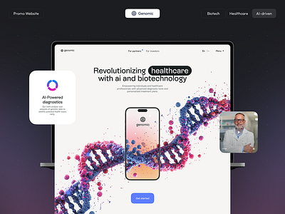 Genomic - Health Website UI UX Design branding catfood ecommerce graphic design ui web design