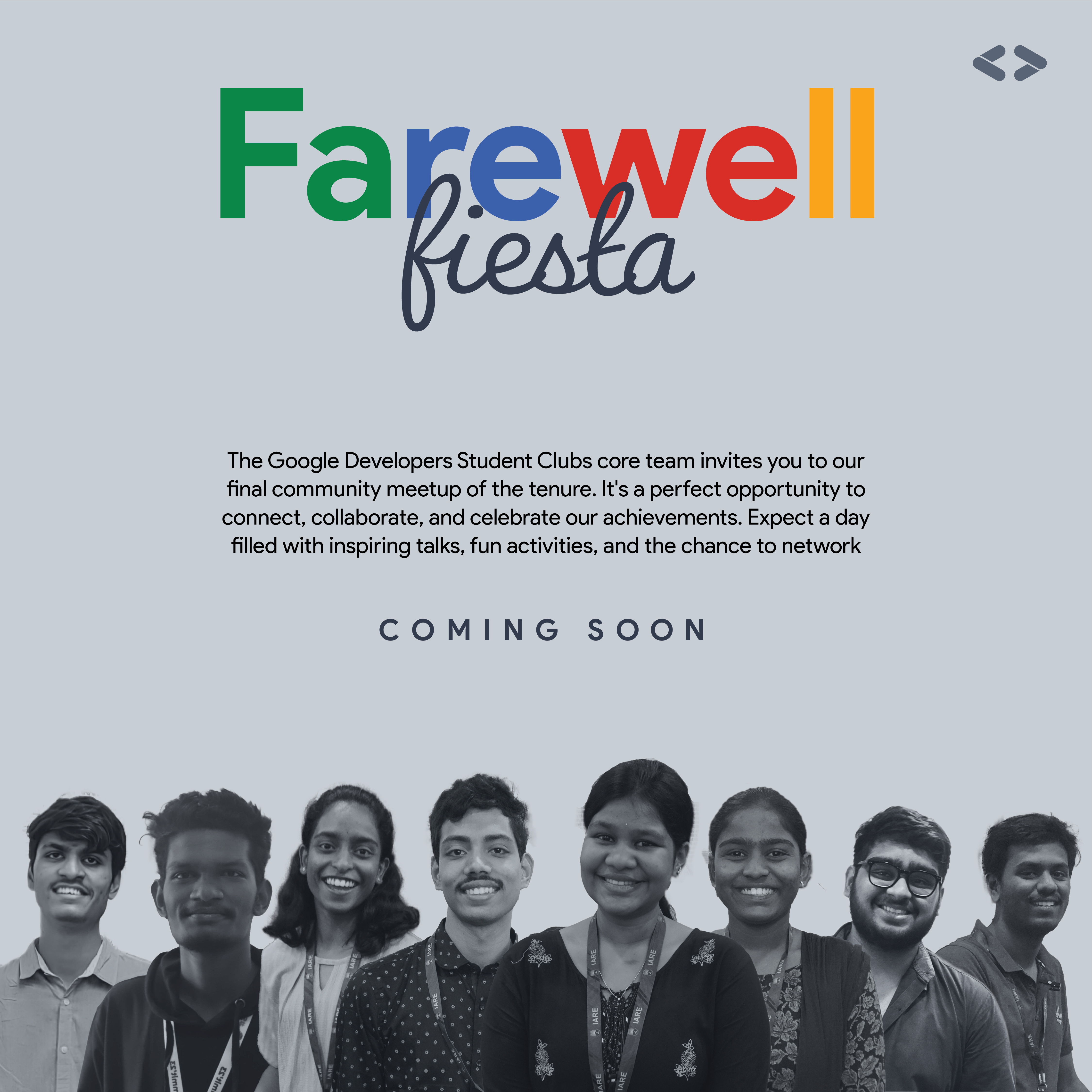 Farewell Fiesta Poster campusevent codingcommunity collegetech developerevents developerlife eventdesign farewellfiesta farewellparty gdsc gdscevents goodbyeparty googledeveloperstudentclubs studentdevelopers studentlife studentnetworking studenttech techcommunity techevents techfarewell universityevents