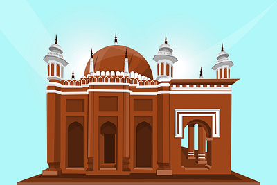 Mosque illustration adobeillustrator design graphic design illustration minar mosque mosqueillustration mosquevector orrange red structure vector vectorillustration