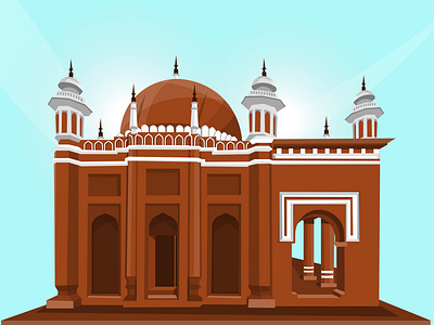 Mosque illustration adobeillustrator design graphic design illustration minar mosque mosqueillustration mosquevector orrange red structure vector vectorillustration