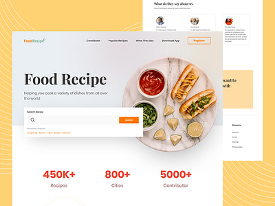 Food Recipe Landing Page Design! 👩‍🍳 branding ecommerce food graphic design ui