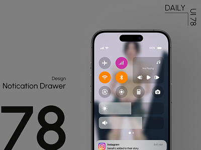 Day 78: Notification Drawer daily ui challenge mobile ui notification drawer notification management notification modes ui design
