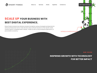 Landing page: monochrome in mind banner branding company graphic design it landing logo minimal monochrome page panda software ui website
