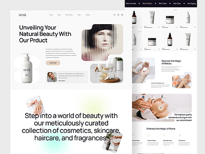 Ruma's Skincare Brand Landing Page Design! ✨ beauty branding ecommerce graphic design logo skin care ui