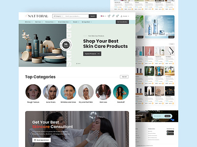 🛍️ Step Into Style with Our E-commerce Landing Page Design! 💫 beauty branding ecommerce graphic design landing page skin care ui
