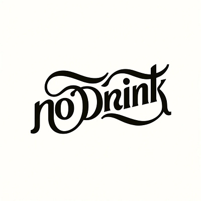 NoDrink - Logo, Letter Logo, Design, Brand Logo, Logomark, black logo branding custom logo design drawn logo graphic graphic design logo logos simple logo spencerian script vector