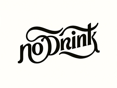 NoDrink - Logo, Letter Logo, Design, Brand Logo, Logomark, black logo branding custom logo design drawn logo graphic graphic design logo logos simple logo spencerian script vector