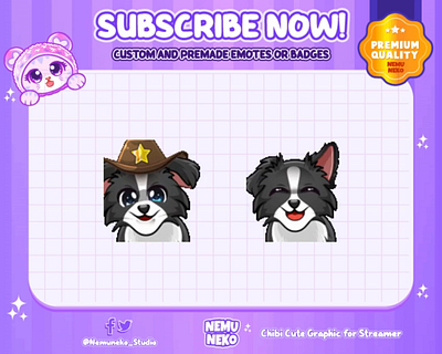 🐶Custom Chibi Doggie Emotes🐕‍🦺 animation branding chibi emotes cute emotes design graphic design illustration logo twitch emotes ui