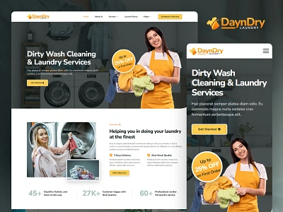 DaynDry, the Laundry Service Website Design cleaning cleaning service clothes clothing commercial cleaning dayndry dry cleaning elementor household ironing ironing clothes laundry laundry service maid template kit wash washing web design website wordpress