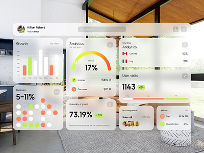 AR Marketing App apple ar charts dashboard marketing room vision