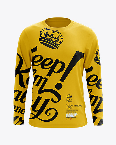 Free Download Mens Long Sleeve T-Shirt HQ Mockup - Front View free mockup template mockup designs