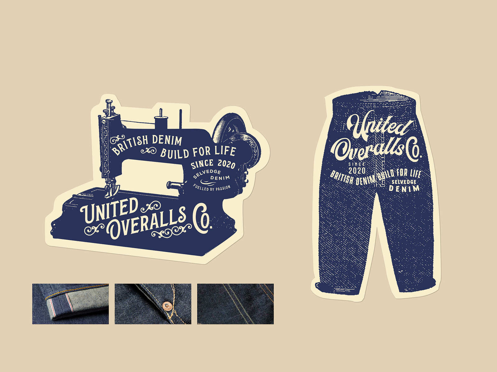 Stickers Design for United Overalls Co. by Liviu Antonescu on Dribbble