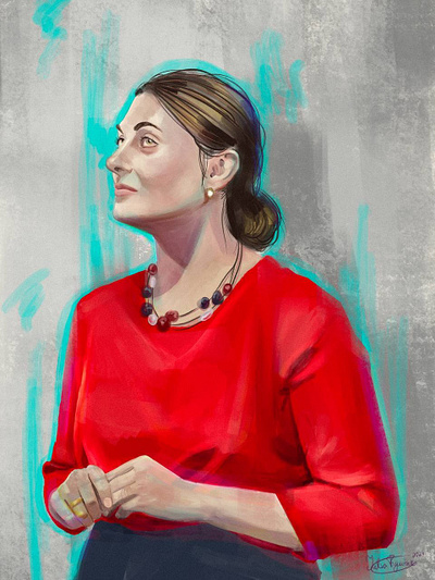 Woman portrait art illustration procreate