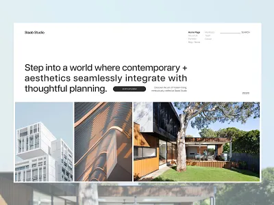 Slaab Studio architecture LP architecture figma landing page ui