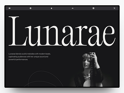 Lunarae - Music Artist Website Design artist branding design graphic design landing page music song ui web design website