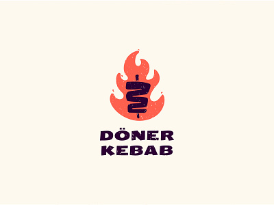 Döner Kebab Shop - Logo branding doner fire food graphic design kebab logo