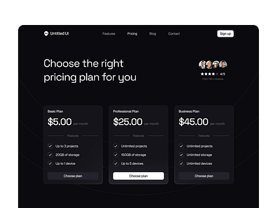 Dark Mode Pricing Plan clean dark mode minimalist modern pricing pricing plan ui uidesign ux web design