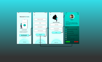 Daily tasks App design with flows appdesign graphic design logo mobileui ui