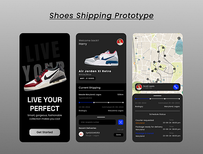 Shoes Shipping Prototype!! #ui #design 3d animation branding graphic design logo motion graphics ui