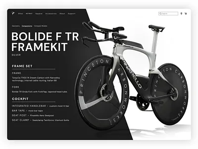 Bolide F TR Pinarello Framekit Details Page black and white details product ui