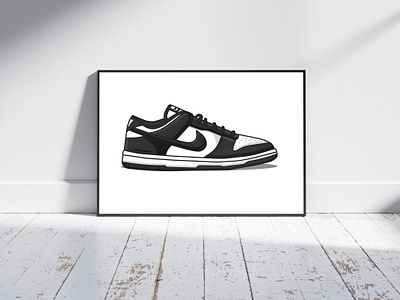 Nike dunk low shoe illustration adobe illustrator illustration nike nike dunk low shoe vector