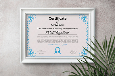 Certificate Design 3d branding certificate design graphic design illustration label design logo motion graphics ui vector