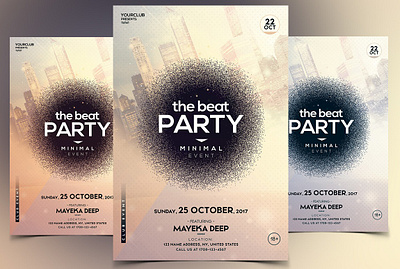 The Beat - Minimal PSD Flyer club flyer minimal flyer psd flyer