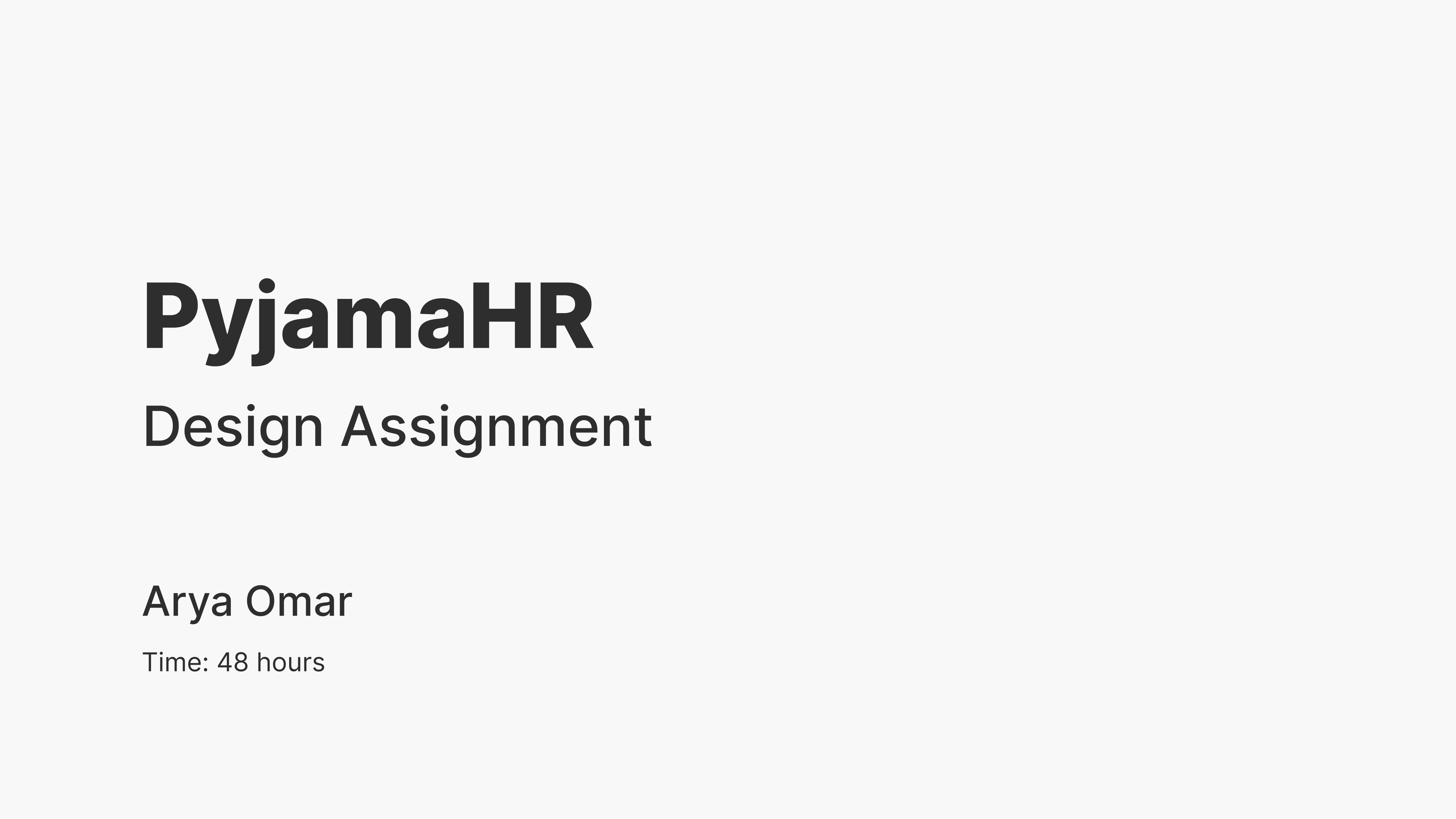 UI/UX Design assignment - PyjamaHR assignment dasboard design hiring problem solving research ui uiux ux
