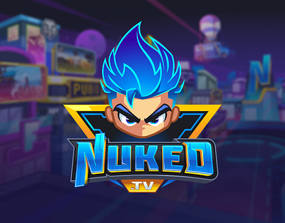 NukedTV - Mascot Logo Brand Identity app mascot brand character brand identity brand illustration brand mascot branding business mascot cartoon logo fortnite mascot gamer logo gamer mascot hero mascot mascot mascot design mascot designer mascot logo streamer logo streamer mascot twitch streamer website mascot