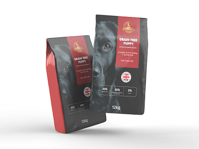 DOG FOOD Pouch Packaging Design amazon packaging box design branding design graphic design illustration logo packaging packaging design